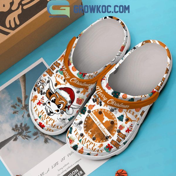 Texas Longhorns Happy Texas X-Mas 2024 Merry Christmas Crocs Clogs