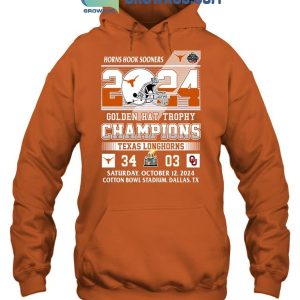 Texas Longhorns Horns Hook Sooners Golden Hat Trophy Champions 2024 T-Shirt