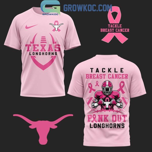 Texas Longhorns Tackle Breast Cancer Pink Out Longhorns Hoodie T-Shirt