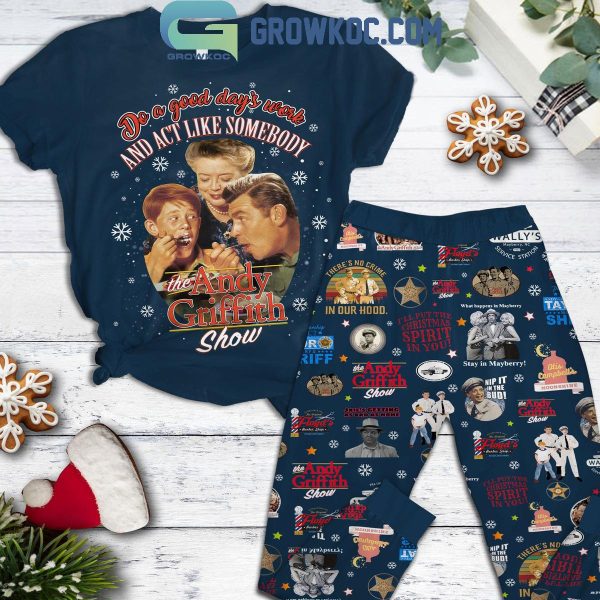 The Andy Griffith Show Do A Good Day’s Work Christmas Fleece Pajamas Set