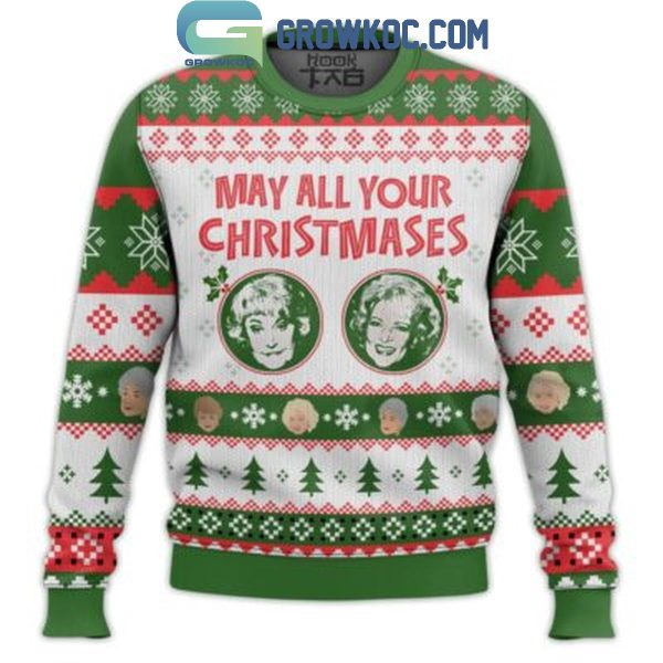 The Golden Girls May All Your Christmases Bea White Ugly Sweater