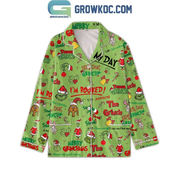 The Grinch I’m Booked For Christmas Polyester Pajamas Set