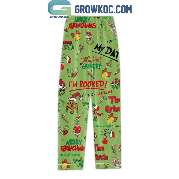 The Grinch I’m Booked For Christmas Polyester Pajamas Set