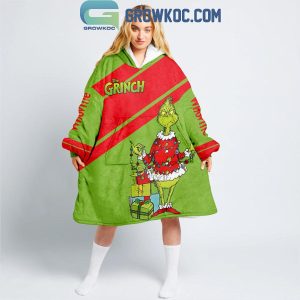 The Grinch Just Waiting For Grinchmas Christmas Oodie Hoodie Blanket