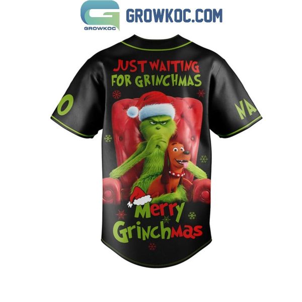 The Grinch Just Waiting For Grinchmas Merry Grinchmas 2024 Personalized Baseball Jersey