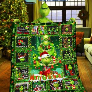 The Grinch Merry Christmas And Grinchmas 2024 Fleece Blanket Quilt