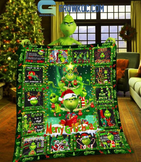 The Grinch Merry Christmas And Grinchmas 2024 Fleece Blanket Quilt