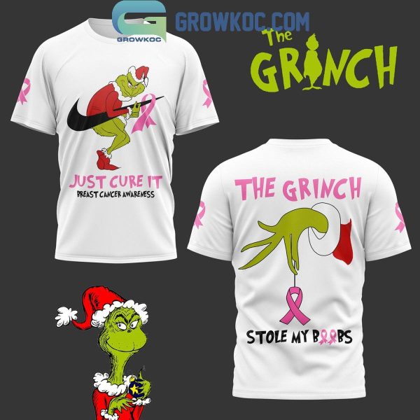 The Grinch Stole My Boobs Just Cure It Breast Cancer Awareness Hoodie T-Shirt