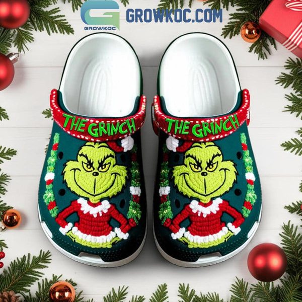 The Grinch With Great Smile In Christmas Crocs Clogs