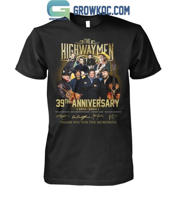 The Highwaymen 39th Anniversary Thank You For The Memories 1985-2024 T-Shirt