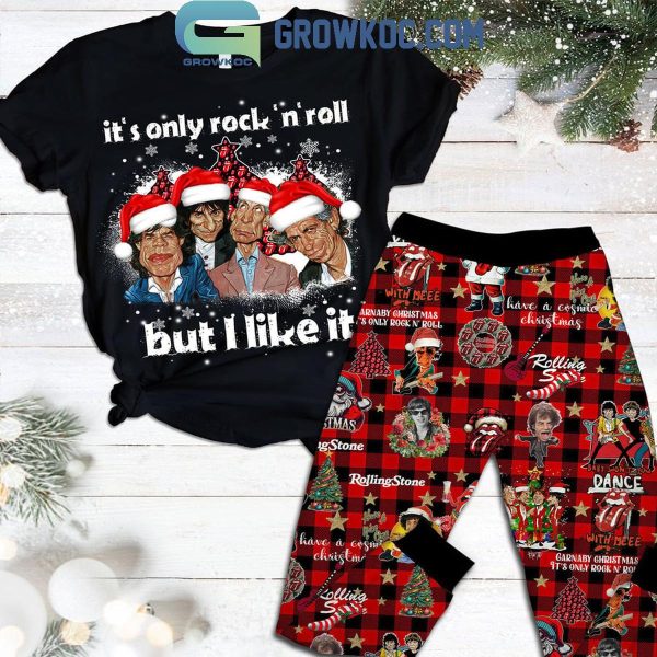 The Rolling Stones It’s Only Rock N’ Roll Christmas Fleece Pajamas Set