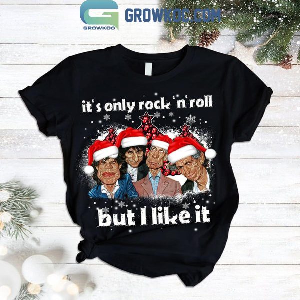 The Rolling Stones It’s Only Rock N’ Roll Christmas Fleece Pajamas Set