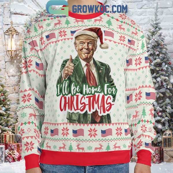 Trump I’ll Be Home For Christmas Ugly Sweater