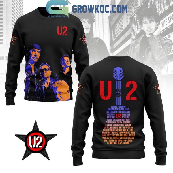 U2 Rock And Roll Hall Of Fame Introduction 2024 Black Hoodie T-Shirt