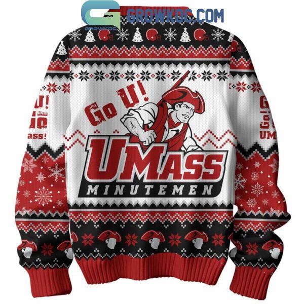 UMass Minutemen Go U Merry UMass Christmas Ugly Sweater