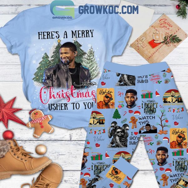 Usher Here’s A Merry Christmas Usher To You Fleece Pajamas Set