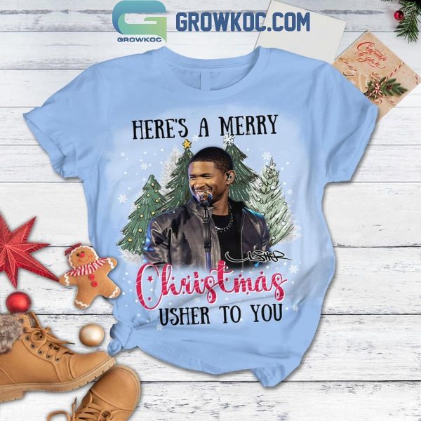 Usher Here’s A Merry Christmas Usher To You Fleece Pajamas Set