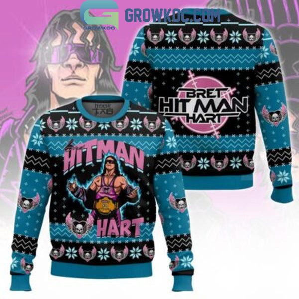 WWE The Hitman Bret Hart Christmas Ugly Sweater