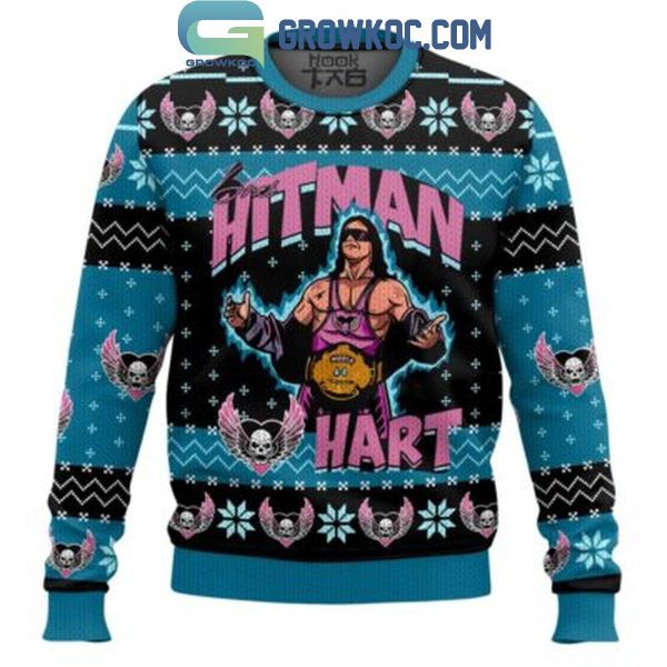 WWE The Hitman Bret Hart Christmas Ugly Sweater