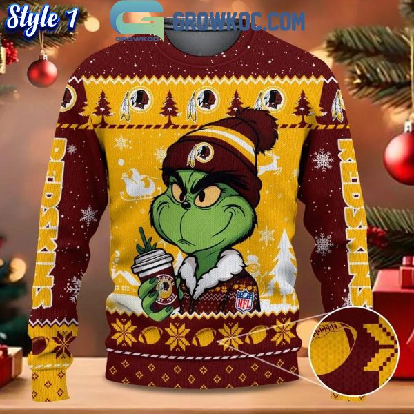 Washington Redskins Grinch Stolen Christmas 2024 Grinchmas Ugly Sweater