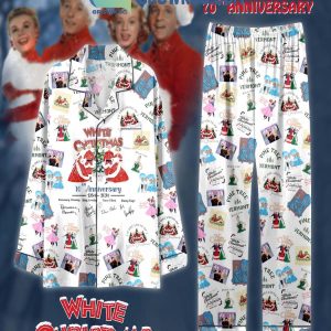 White Christmas 70th Anniversary 1954-2024 Polyester Pajamas Set