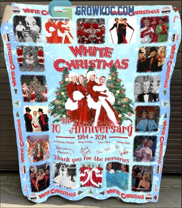 White Christmas 70th Anniversary Thank You For Christmas Fleece Blanket Quilt