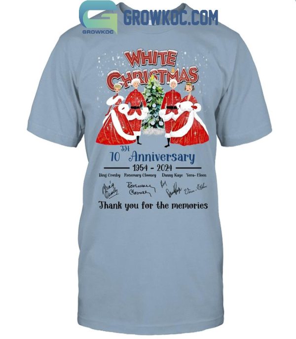 White Christmas Thank You For The Memories Of 70 Years 1954-2024 T-Shirt