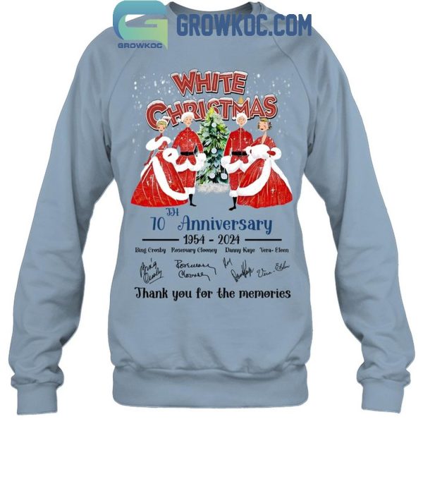 White Christmas Thank You For The Memories Of 70 Years 1954-2024 T-Shirt