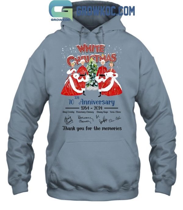 White Christmas Thank You For The Memories Of 70 Years 1954-2024 T-Shirt