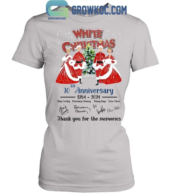 White Christmas Thank You For The Memories Of 70 Years 1954-2024 T-Shirt