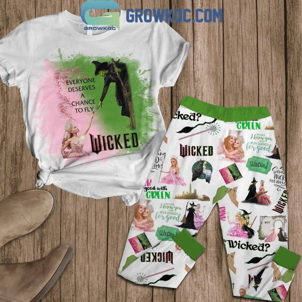 Wicked Everyone Deserves A Chance To Fly 2024 Fan Fleece Pajamas Set