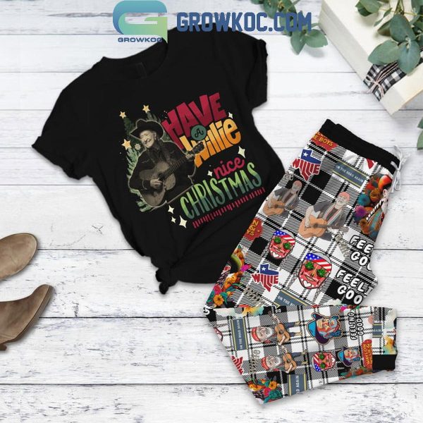 Willie Nelson Have Willie Nice Christmas Feeling Good Fleece Pajamas Set