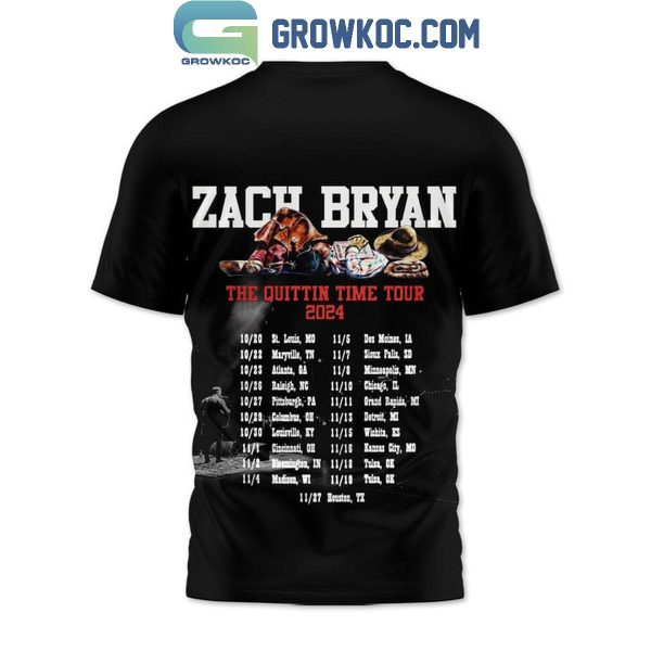 Zach Bryan 2024 Show Schedule The Quittin Time Tour Hoodie T-Shirt