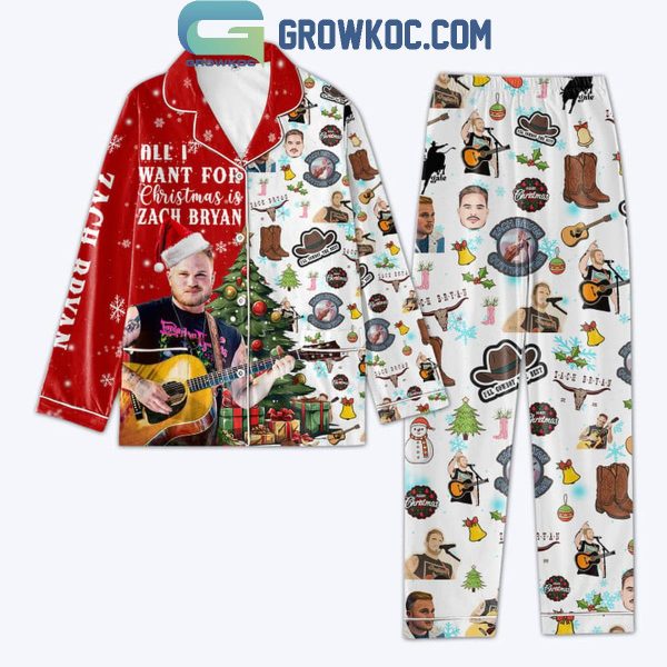 Zach Bryan All I Want For Christmas Is Him 2024 Polyester Pajamas Set