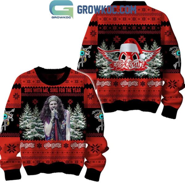 Aerosmith Sing With Me Sing For The Year 2024 Christmas Ugly Sweater