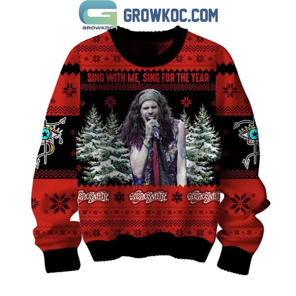 Aerosmith Sing With Me Sing For The Year 2024 Christmas Ugly Sweater