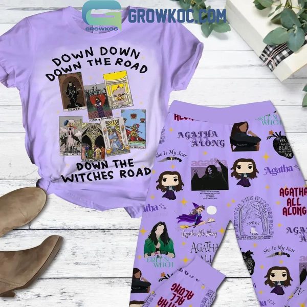 Agatha All Along Down The Road Down The Witches Road Fleece Pajamas Set