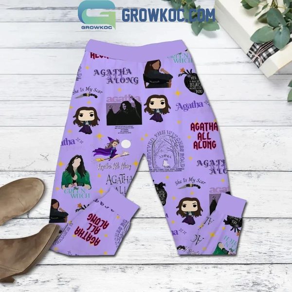 Agatha All Along Down The Road Down The Witches Road Fleece Pajamas Set