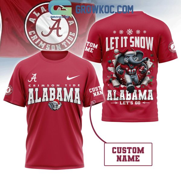 Alabama Crimson Tide Christmas Let It Snow Let’s Go Personalized Hoodie T-Shirt