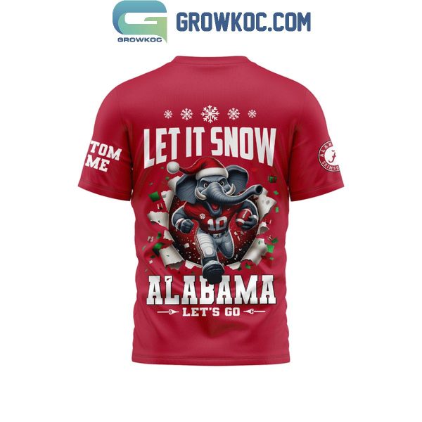 Alabama Crimson Tide Christmas Let It Snow Let’s Go Personalized Hoodie T-Shirt