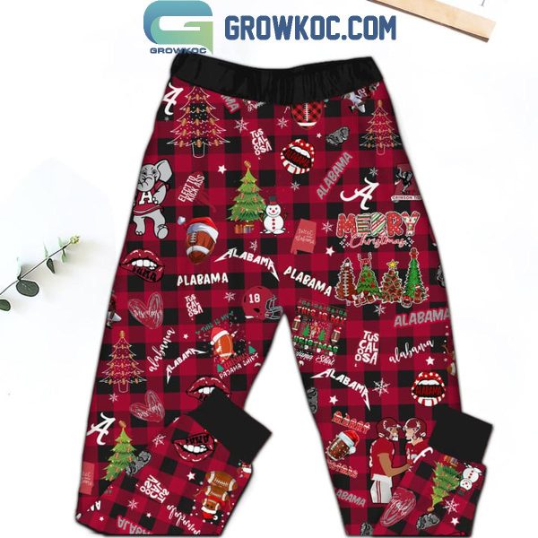 Alabama Crimson Tide Christmas The Grinch They Hate Us Fleece Pajamas Set