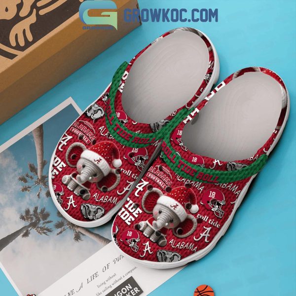 Alabama Crimson Tide Football Roll Tide Roll In Christmas Crocs Clogs