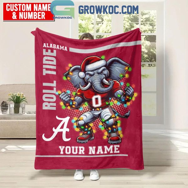 Alabama Crimson Tide Roll Tide Christmas 2024 Personalized Fleece Blanket Quilt