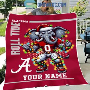 Alabama Crimson Tide Roll Tide Christmas 2024 Personalized Fleece Blanket Quilt