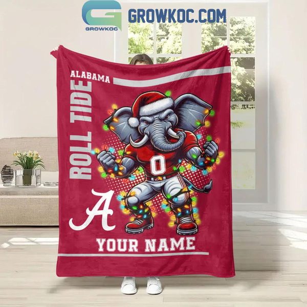 Alabama Crimson Tide Roll Tide Christmas 2024 Personalized Fleece Blanket Quilt