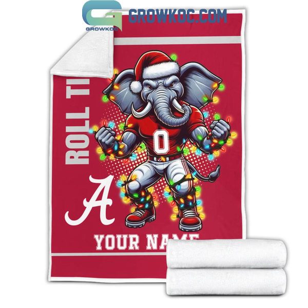 Alabama Crimson Tide Roll Tide Christmas 2024 Personalized Fleece Blanket Quilt