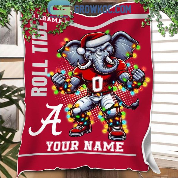 Alabama Crimson Tide Roll Tide Christmas 2024 Personalized Fleece Blanket Quilt