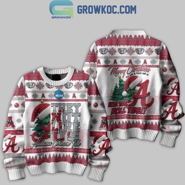 Alabama Crimson Tide They Not Like Us Merry Christmas To All Ugly Sweater