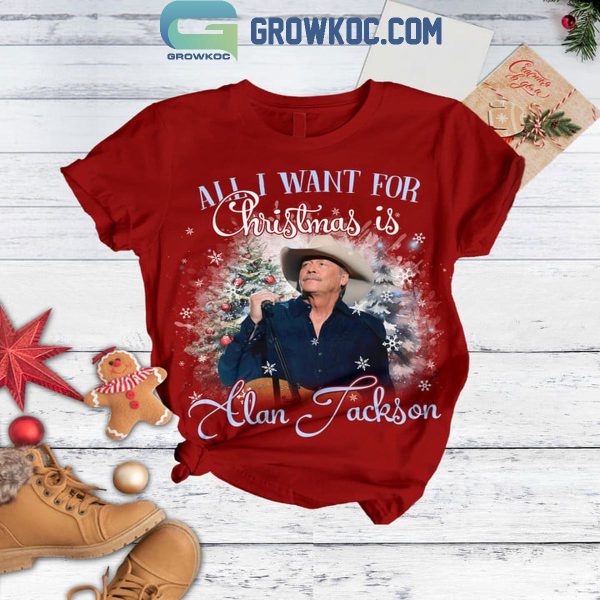 Alan Jackson Is All I Want For Christmas Fleece Pajamas Set