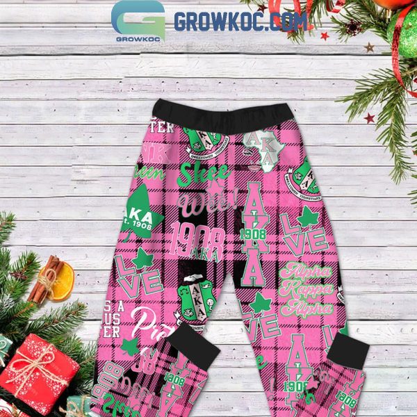 Alpha Kappa Alph Sisterhood Since 1908 Christmas Fleece Pajamas Set